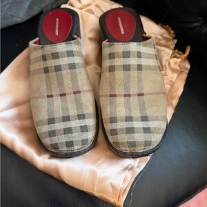 Authentic Burberry Beige and Black Tartan Plaid Shoes